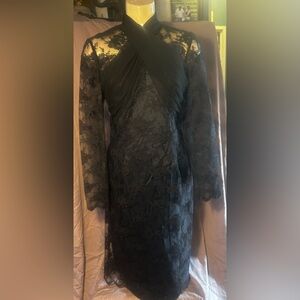 Chic Black Lace Long Sleeve Dress